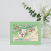 Zoete vintage kerst Kittens Feestdagenkaart (Staand voorkant)
