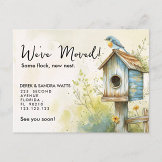 Zoete Vogelhuis Nieuwe Huis Aankondiging Briefkaar