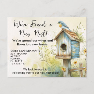 Zoete Vogelhuis Nieuwe Huis Aankondiging Briefkaar