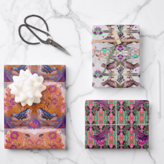 Zoete vogels inpakpapier vel