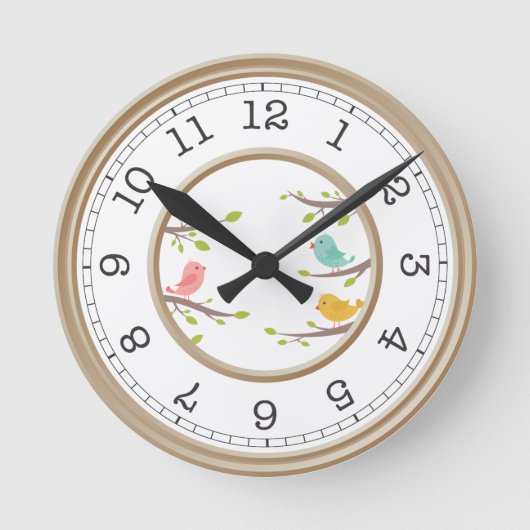 Zoete vogels komen thuis ronde klok (Voorkant)