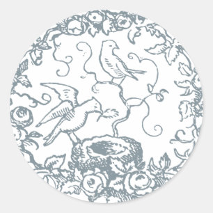 Zoete vogels Nest Baby shower Ronde Sticker