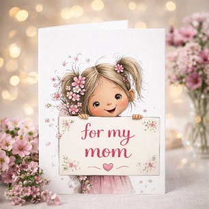 Zoete “Voor mijn mama” Moederdag kaart