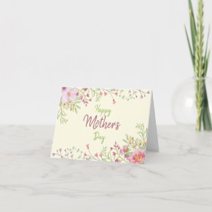 Zoete voorjaarsbloemige Moederdag Kaart