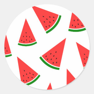 Zoete Watermeloen Schijf Patroon Ronde Sticker