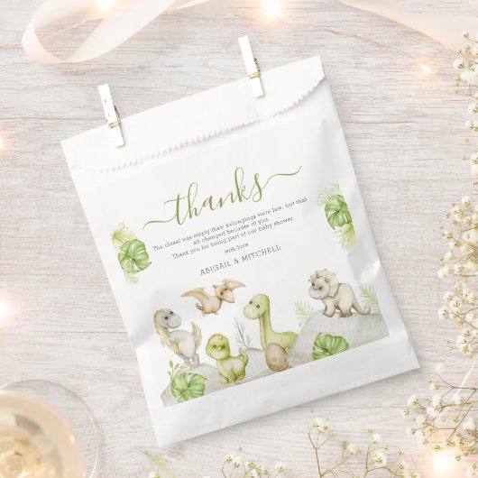 Zoete Waterverf Dinosaurus Baby shower Bedankzakje (Geknipt)