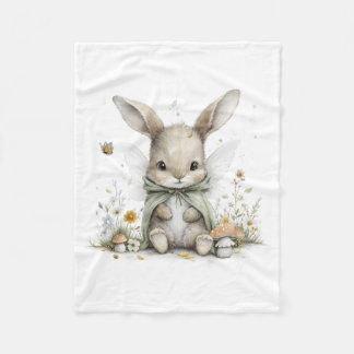 Zoete waterverf fee konijn illustratie fleece deken