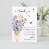 Zoete Waterverf Wildbloem Baby shower Bedankkaart (Staand voorkant)