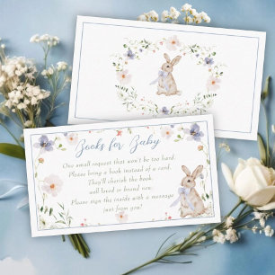 Zoete Weide Konijn & Wilde Bloemen Baby Shower Enc Informatiekaartje