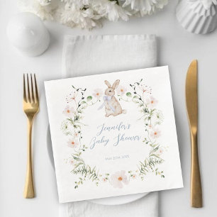 Zoete Weide Konijn & Wilde Bloemen Baby Shower Servet