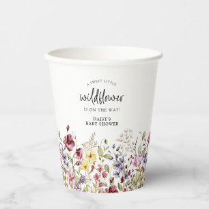 Zoete Wilde Bloem Baby Shower Papieren Bekers