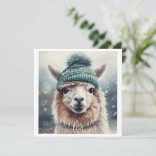 Zoete Winter Alpaca, op maat gemaakt Kaart