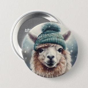 Zoete Winter Alpaca, op maat gemaakt Ronde Button 7,6 Cm