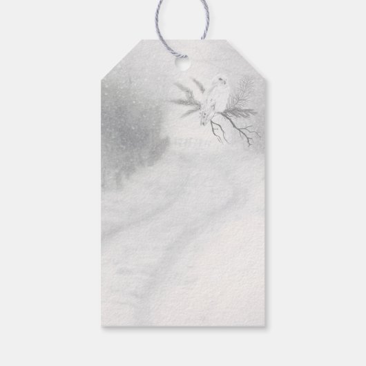 Zoete Winter Uil Kerstmis gepersonaliseerd Cadeaulabel (Achterkant)