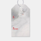 Zoete Winter Vogel Kerstmis Cadeaulabel (Achterkant)