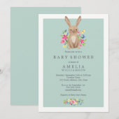Zoete Woodland Konijn Baby Shower Uitnodiging (Voorkant / Achterkant)