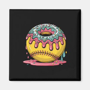 Zoete zachte druppel donut dessert sportspeler fan magneet