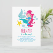 Zoete Zeemeermin Baby Shower Kaart (Staand voorkant)