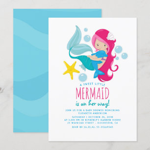 Zoete Zeemeermin Baby Shower Kaart