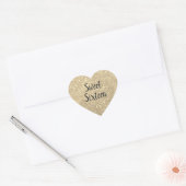 Zoete Zestien Faux Gold Glitter Hart Sticker (Envelop)