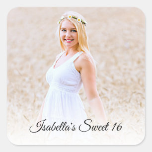 Zoete Zestien Foto Op Maat Vierkante Sticker