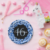 Zoete zestien mousserende lichten blauw papieren bordje (Feest)