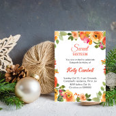 Zoete zestien roze bloemen verjaardag Uitnodiging