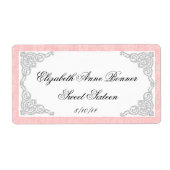 Zoete zestien roze en zilveren waterfleslabels etiket (Voorkant)