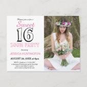 Zoete Zestien Virtuele Verjaardagsfeest Uitnodigin Briefkaart (Voorkant)
