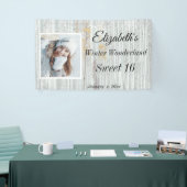 Zoete Zestien Winter Wonderland Sneeuwvlok Spandoek (Beurs)