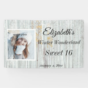 Zoete Zestien Winter Wonderland Sneeuwvlok Spandoek