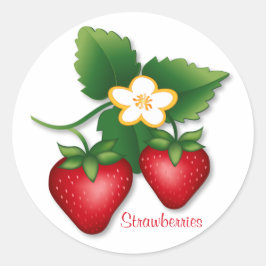 Zoete zomer aardbei fruit ronde sticker