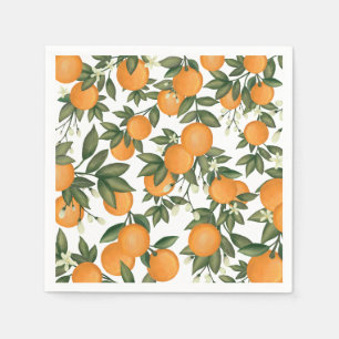 Zoete zomer citrus botanische sinaasappels groen servet