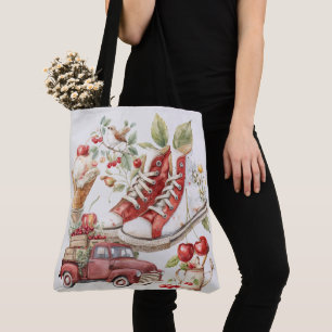 Zoete Zomer Kersen Denim Jas Draagtas