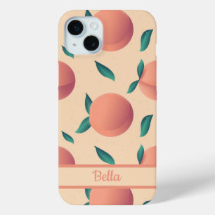 Zoete zomer perzik patroon iPhone 15 mini hoesje