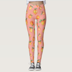 Zoete zomer perzik patroon groot leggings