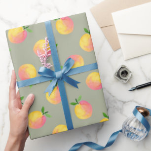 Zoete Zomer Perzik Patroon Inpakpapier