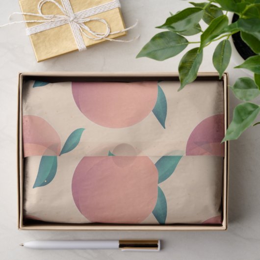 Zoete zomer perzik patroon tissuepapier (Geschenk)
