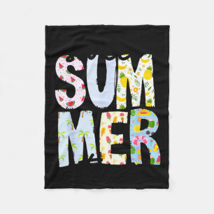 Zoete Zomer Tijd Zomer Vibes Vrouwen Kinderen Grap Fleece Deken