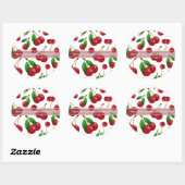 zoete zomerkersen ronde sticker (Vel)