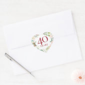 Zoete Zomerrozen Guirlande Robijn Jubileum Hart Sticker (Envelop)