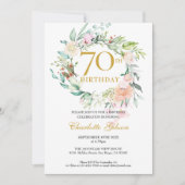 Zoete Zomerrozen Slinger Monogram 70e Verjaardag Kaart (Voorkant)