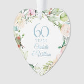 Zoete zomerrozenkrans 60ste verjaardag ornament (voorkant)