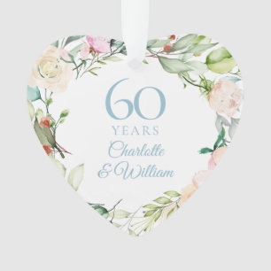 Zoete Zomerrozenkrans 60ste verjaardag Ornament