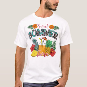 zoete zomertijd Tropische vruchten en bloemen T-shirt