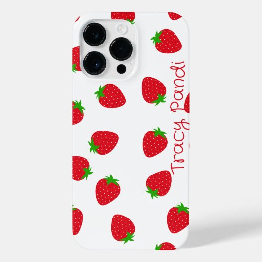 Zoete zomervibes: aardbei iPhone hoesje (Achterkant)