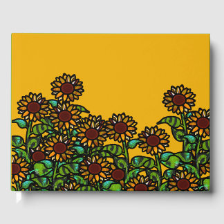 Zoete zonnebloempel gastenboek