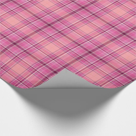 Zoeter Roze Plaid Gingham Patroon Inpakpapier (Hoek)