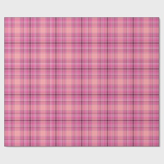 Zoeter Roze Plaid Gingham Patroon Inpakpapier (Vlak)