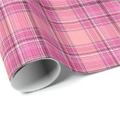 Zoeter Roze Plaid Gingham Patroon Inpakpapier (Rol Hoek)